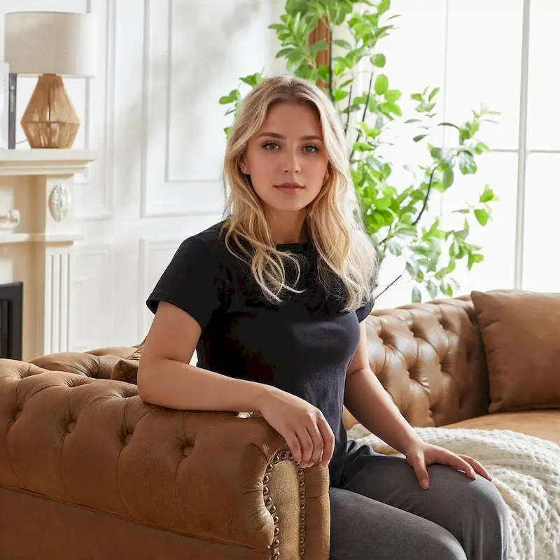 Chesterfield 85.5 Tech Fabric 3-seater Sofa with Cushions