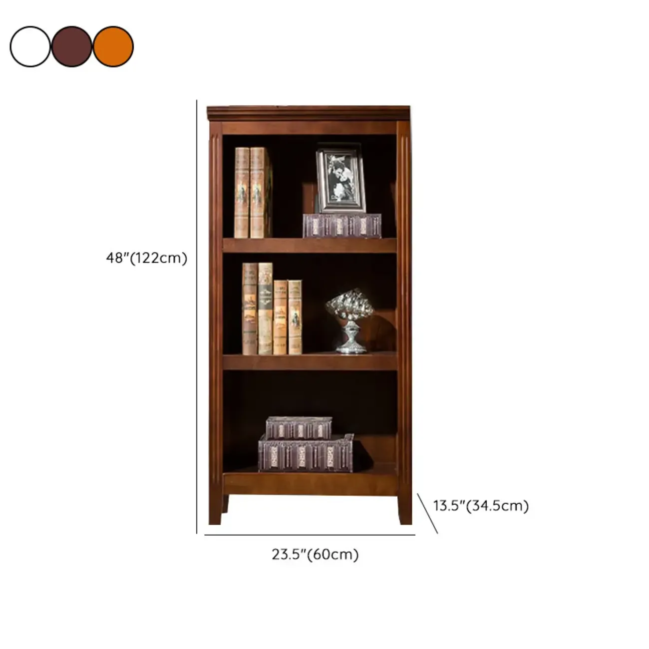 Classic Birch Wood 5-Tier Vertical Barrister Bookcase