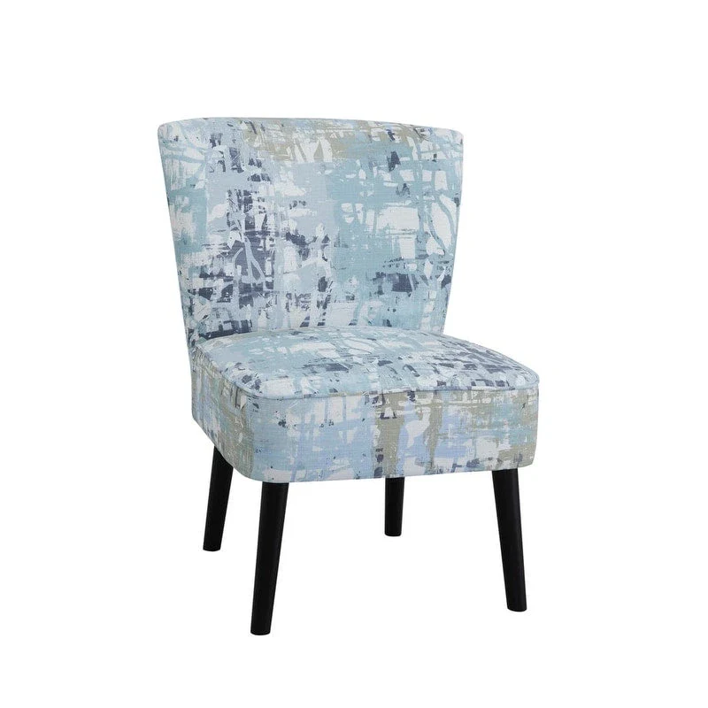 Armless Accent Side Chair with Solid Wood Legs, Espresso Finish