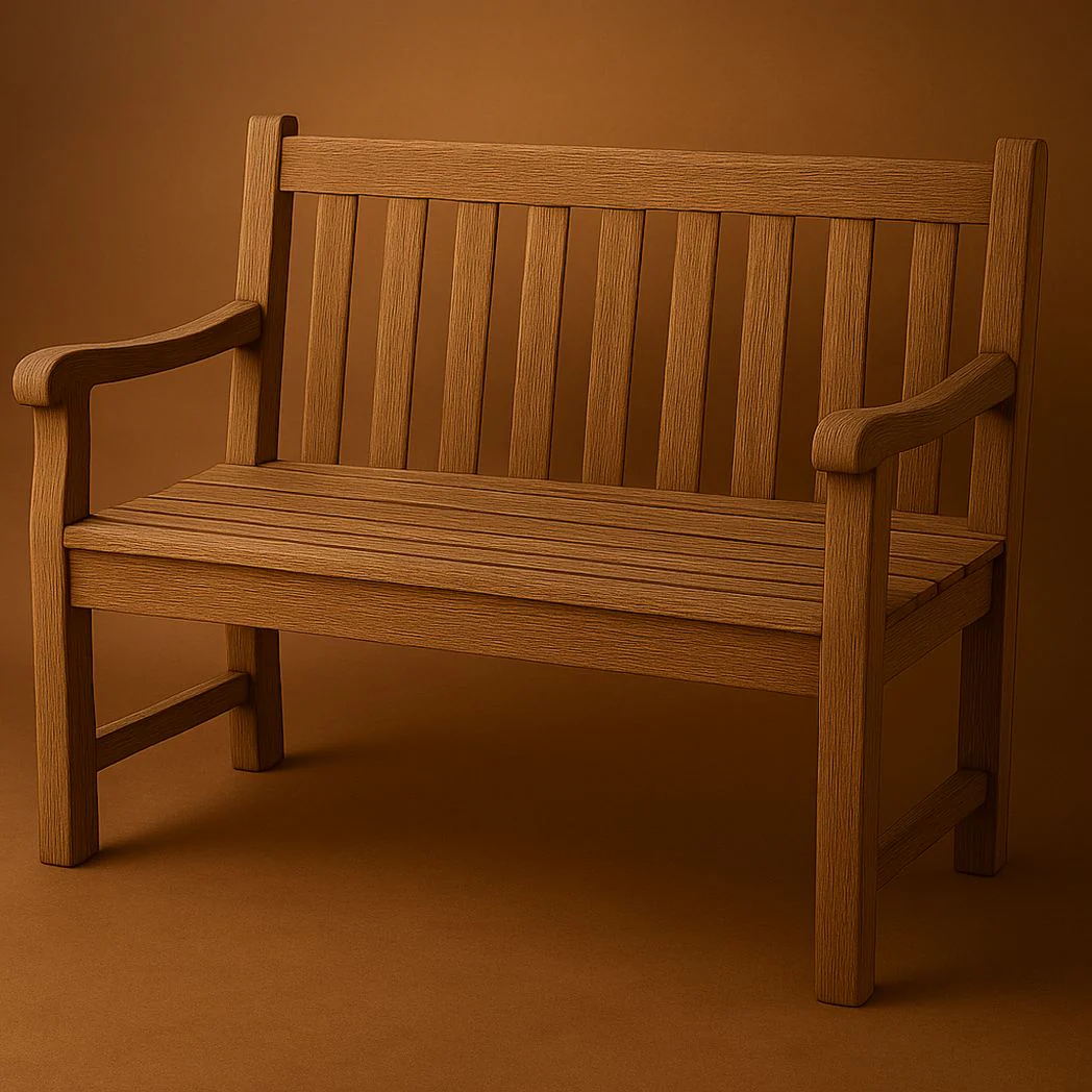 Banc extérieur rectangulaire en bois massif chêne