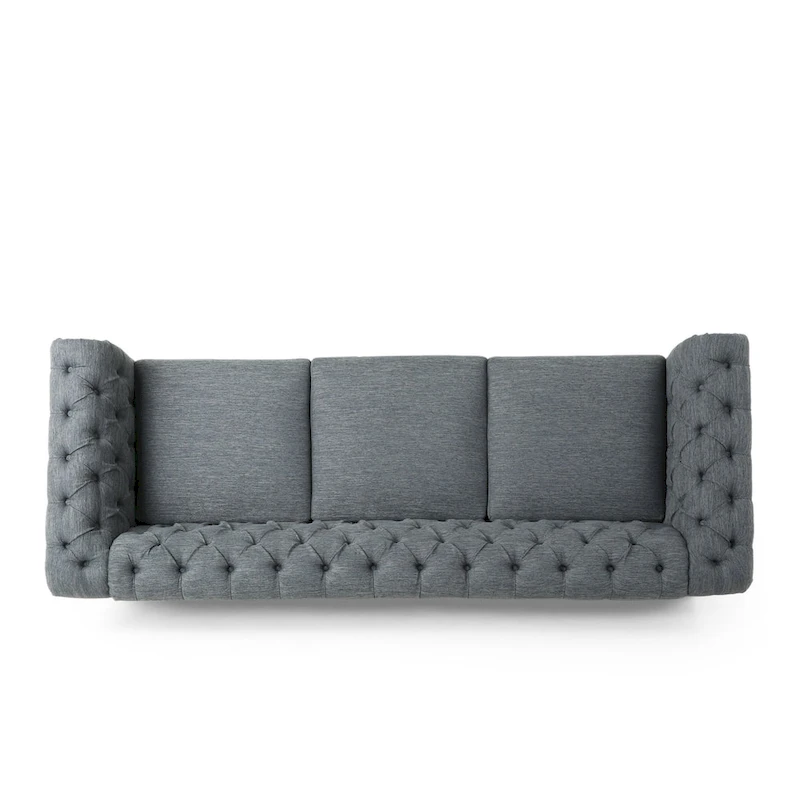 Saragus Chesterfield Sofa with Nailhead Trim by Christopher Knight Home - 85.50  L x 33.25  W x 28.50  H