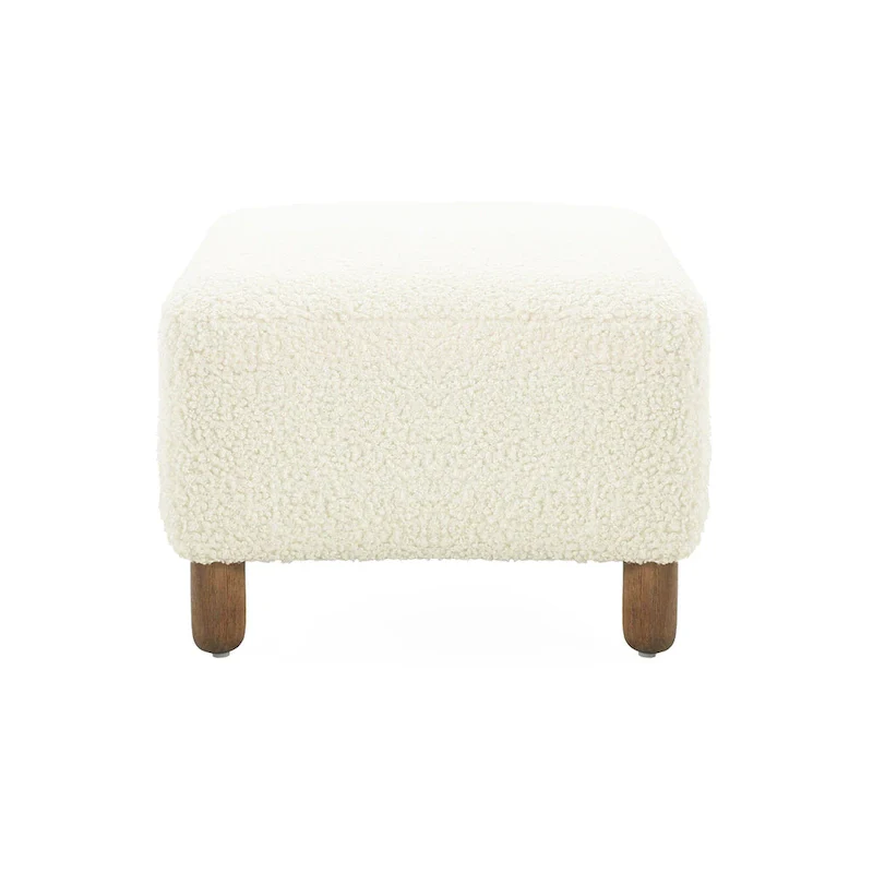 Modern Boucle Ottoman Bench for 2 People