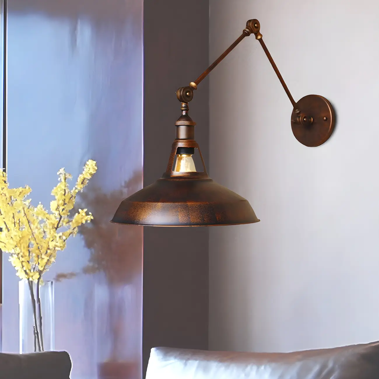 Industrial Barn Shade Adjustable Swing Arm Wall Light