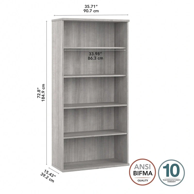 Tall 5 Shelf Bookcase by