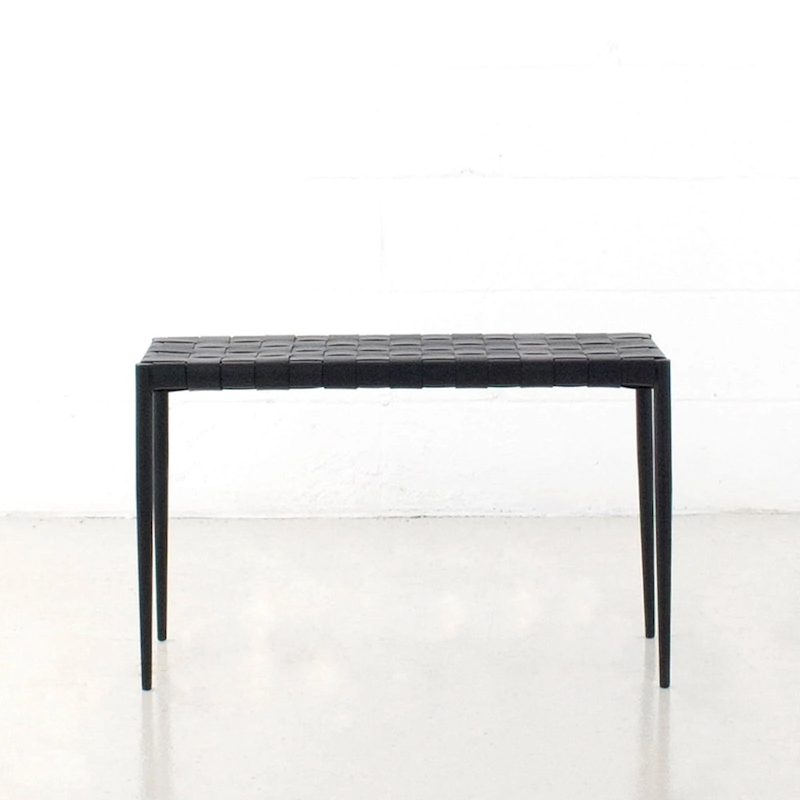 Soho Mid-Century Modern Leather Weave Coffee/Bench 28-inches/ 47-inches