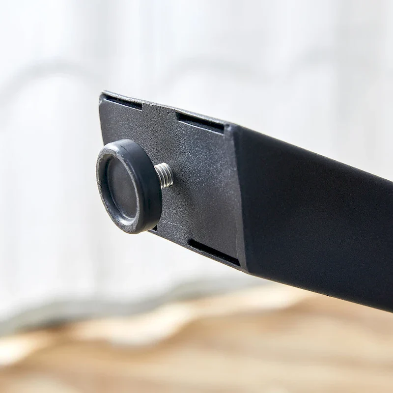 Modern Dining Set with Rectangular Black A-Frame Table & Round Backrest Chairs