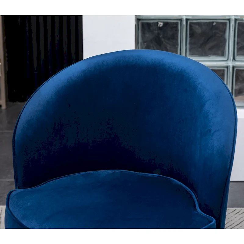Blue 22  Upholstered Velvet Accent Chair with Swivel Base