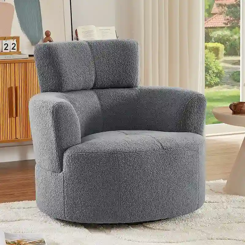 360Swivel Chair Upholstered Accent Barrel Chair