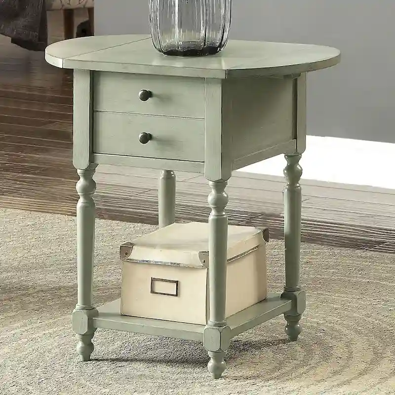 Kist French Country 25-inch Solid Wood 1-Shelf Side Table by