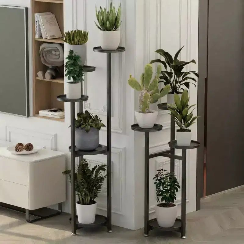 COZONY Multi-Layer Metal Corner Plant Stand, 31.547.2 in Tiered Indoor Flower Shelf with Anti-Slip Feet
