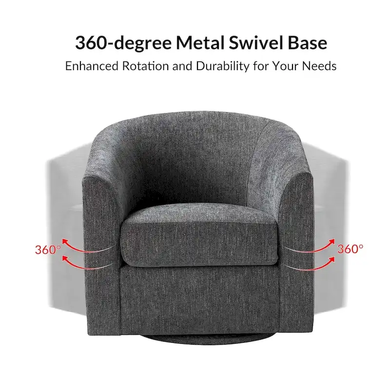 Cuenca Modern Upholstered Barrel Chair with Swivel Base