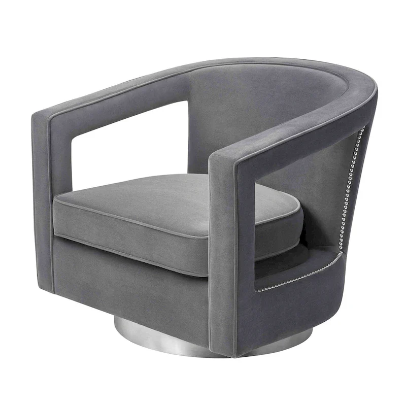 Stark Modern Velvet Swivel Accent Chair