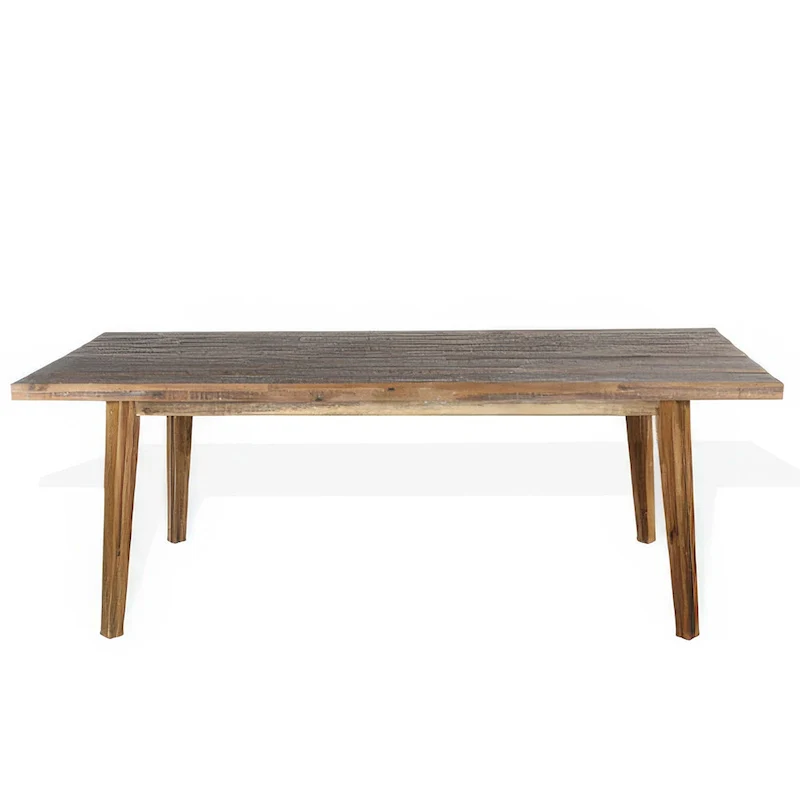 Light Brown Rectangular Dining Table, Seats 6, Acacia Wood