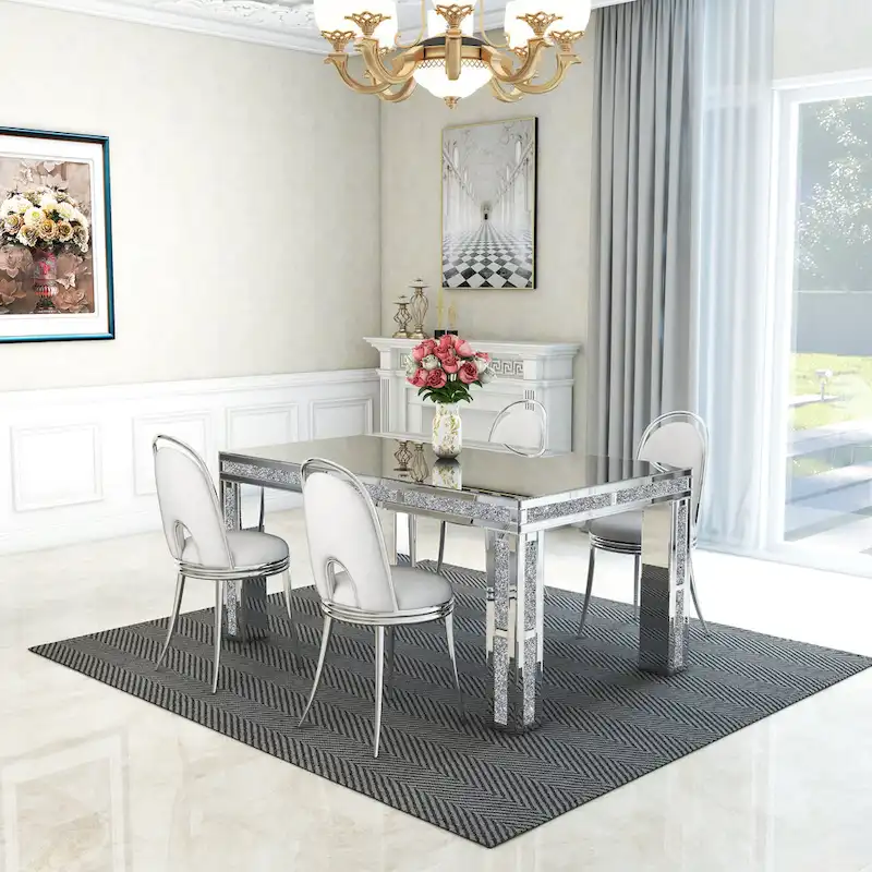 Rectangular Dining Table with Crushed Diamond
