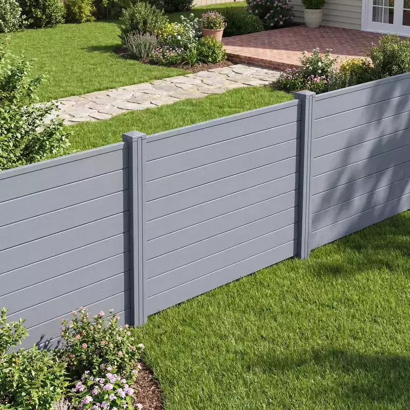 Costway 48'' x 38'' Air Conditioner Fence 4 Panels w/Metal Ground Stakes No Dig Trash Can