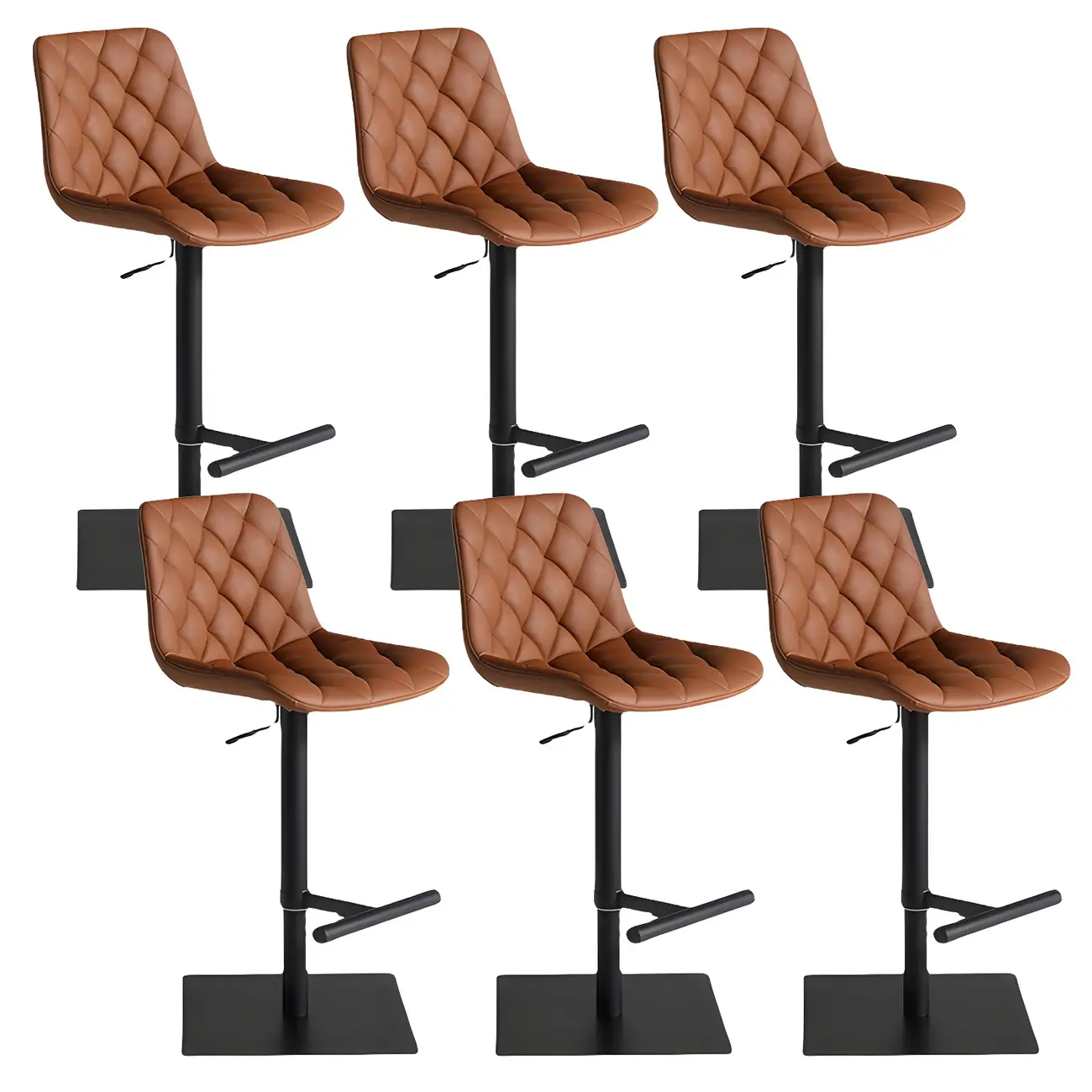 Modern Low Back Cushioned Swivel Adjustable Bar Stool