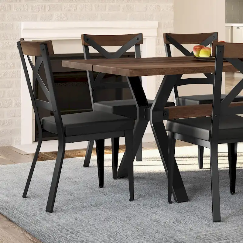 Amisco Leonie Wood Table and Snyder Chairs 7-Pieces Dining Set