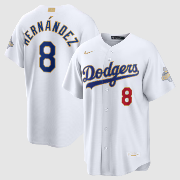 Los Angeles Dodgers Enrique Hernández White 2026 Gold Collection Stadium Jersey