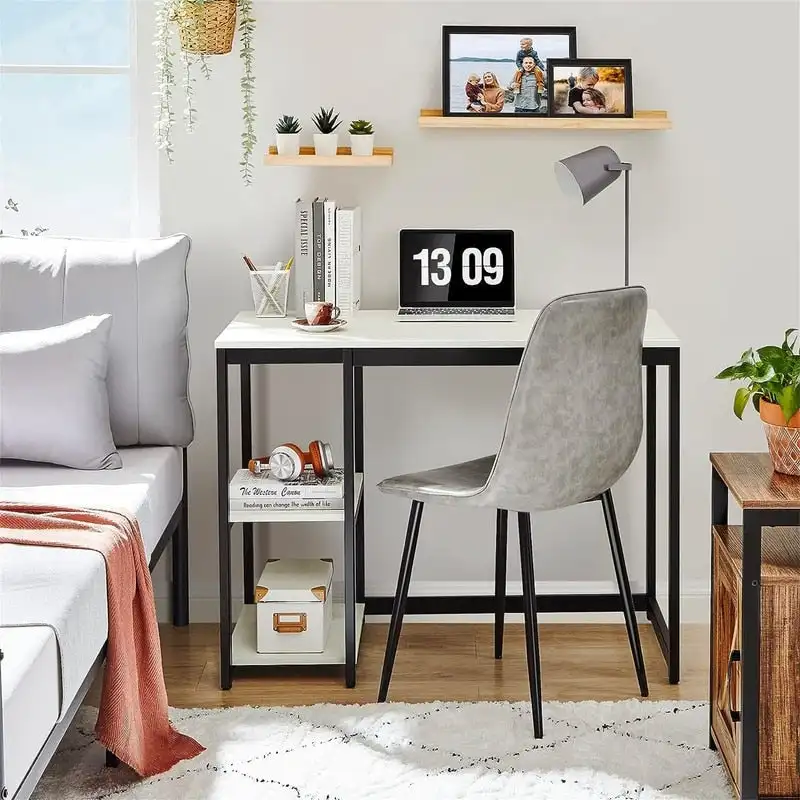 Computer Desk with 2-Tier Shelves - 40 Inch