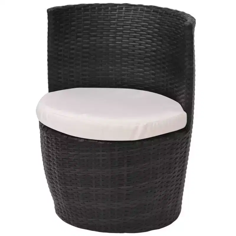 vidaXL Patio Bistro Set Patio Round Table Set Conversation Set Rattan