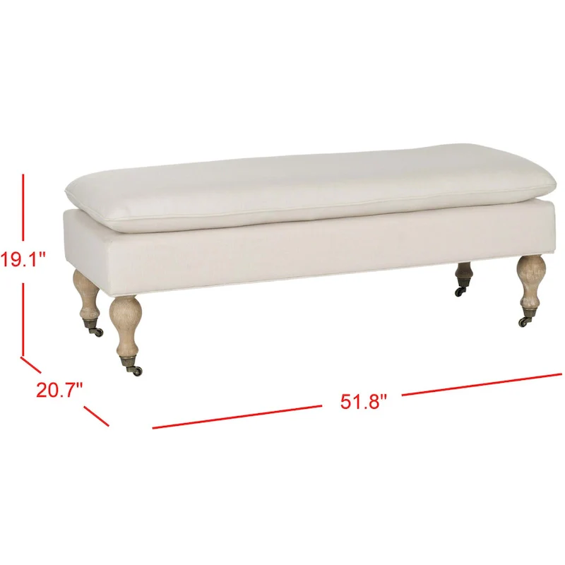 SAFAVIEH Tari Pillowtop Grey/ Sage Bench - 0 - 52 W x 21 D x 19 H - 52Wx21Dx19H