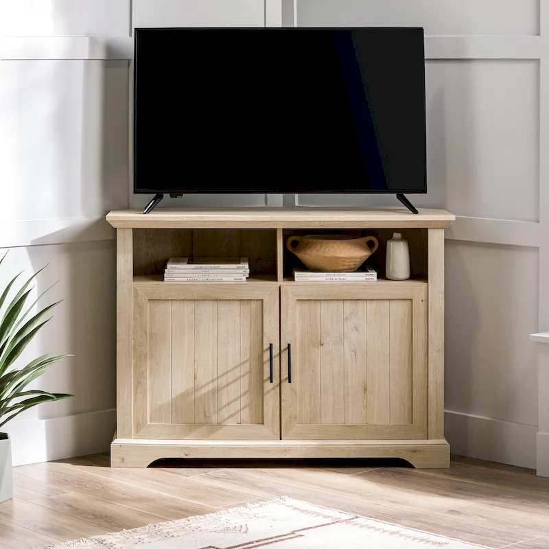 44-inch Groove Door Corner TV Stand