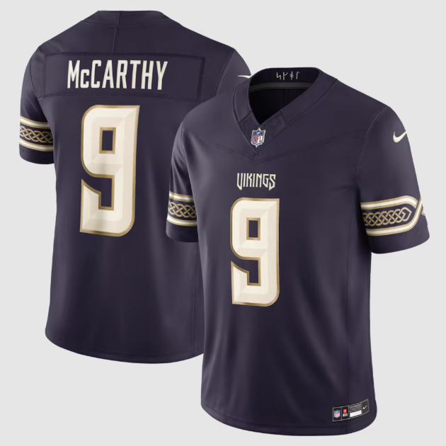 Minnesota Vikings J.J. McCarthy Purple 2026 Rivalries Collection Stitched Limited Jersey