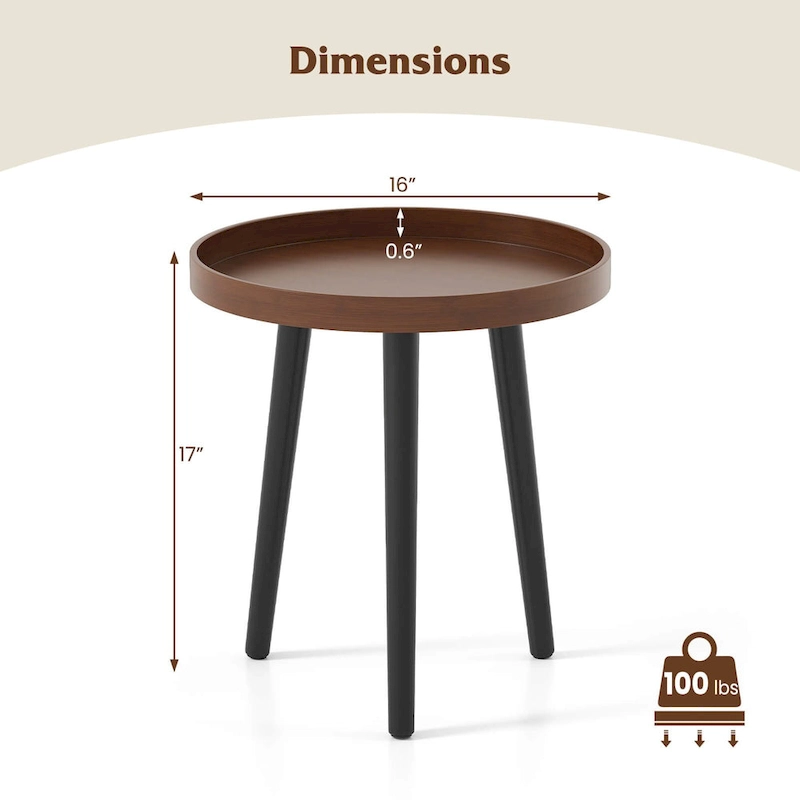 Costway 1/2 PCS Round Side Table Sofa Coffee End Accent Table