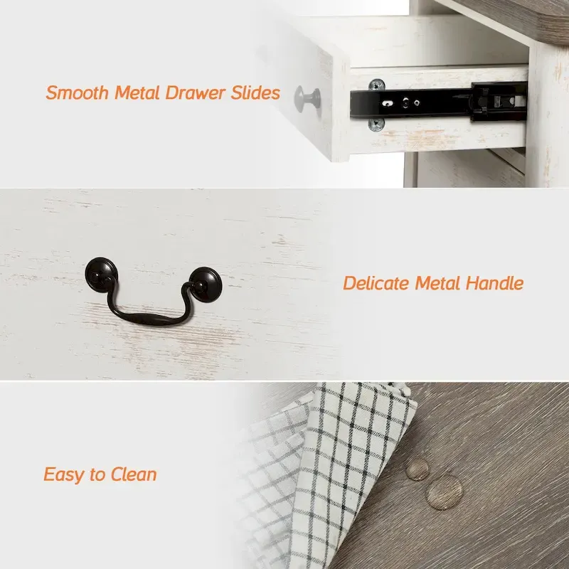 WAMPAT Farmhouse 3PCS Bedroom Set, 59