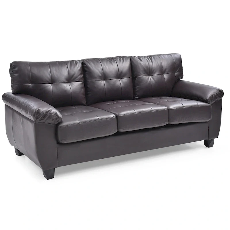 Gallant 78 in. W Flared Arm Faux Leather Straight Sofa - 33L x 78W x 35H