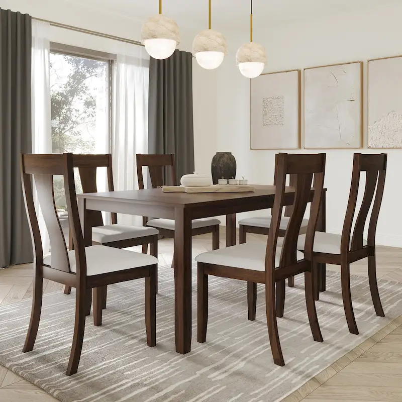 CraftPorch Vintage Style 7-piece Wooden Dining Set