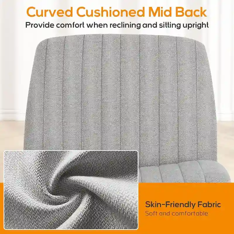 Office Desk Chair - Armless - Swivel with Wheels