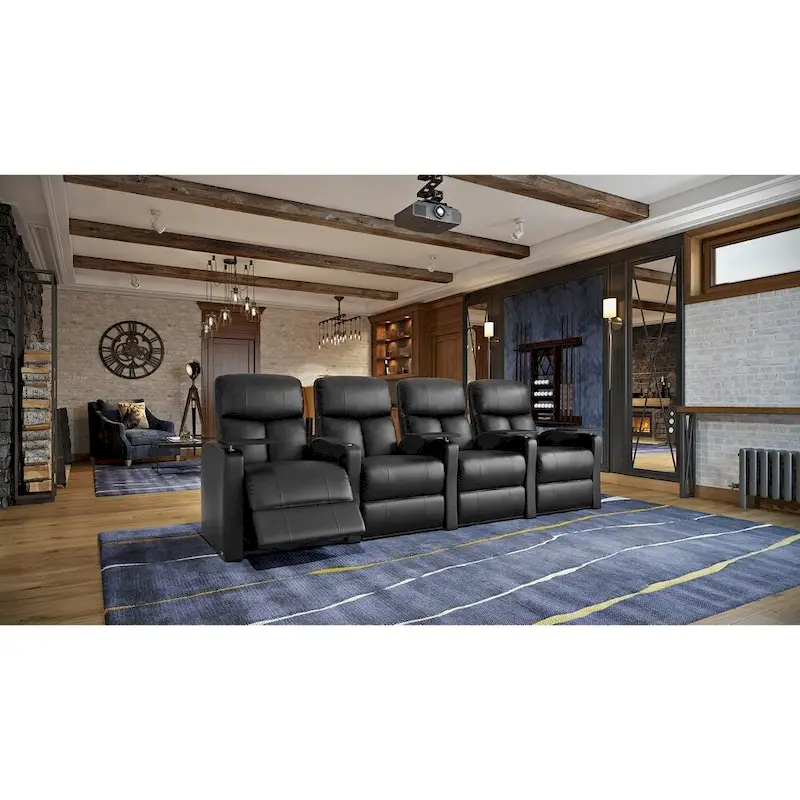 Octane Bolt XS400 Power Leather Home Theater Seating Set (Row of 4)
