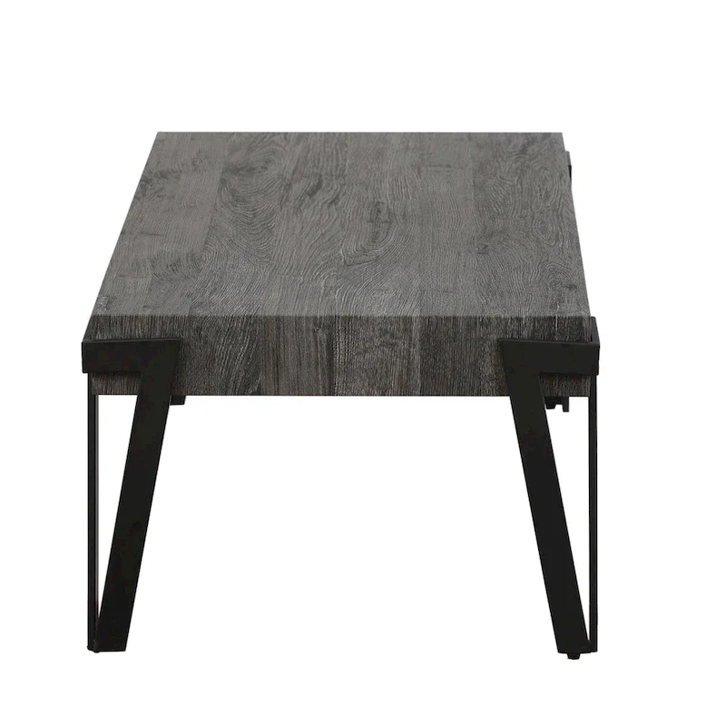 Industrial Coffee Table with Black Hairpin Legs – Grey Oak / Walnut, Modern Style
