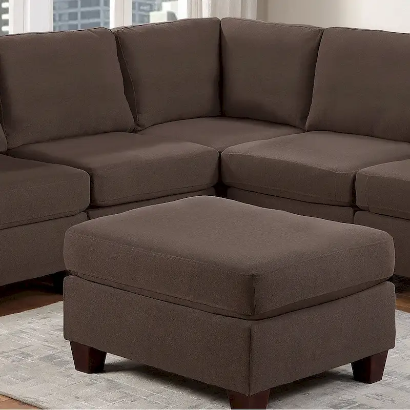 Linen Like Fabric Ottoman