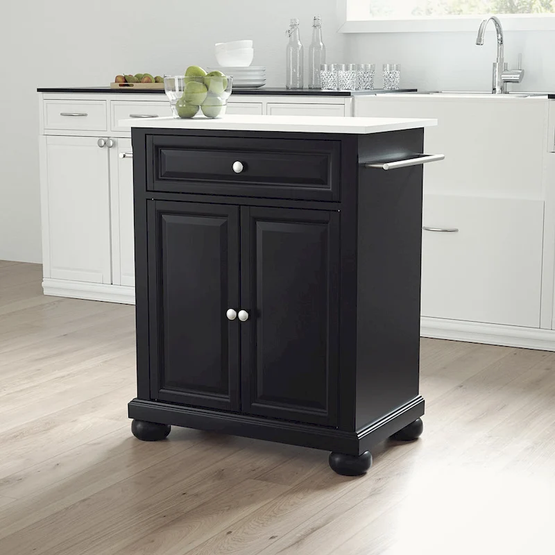 Alexandria Granite Top Portable Kitchen Island/Cart - 31W x 18D x 35.5H