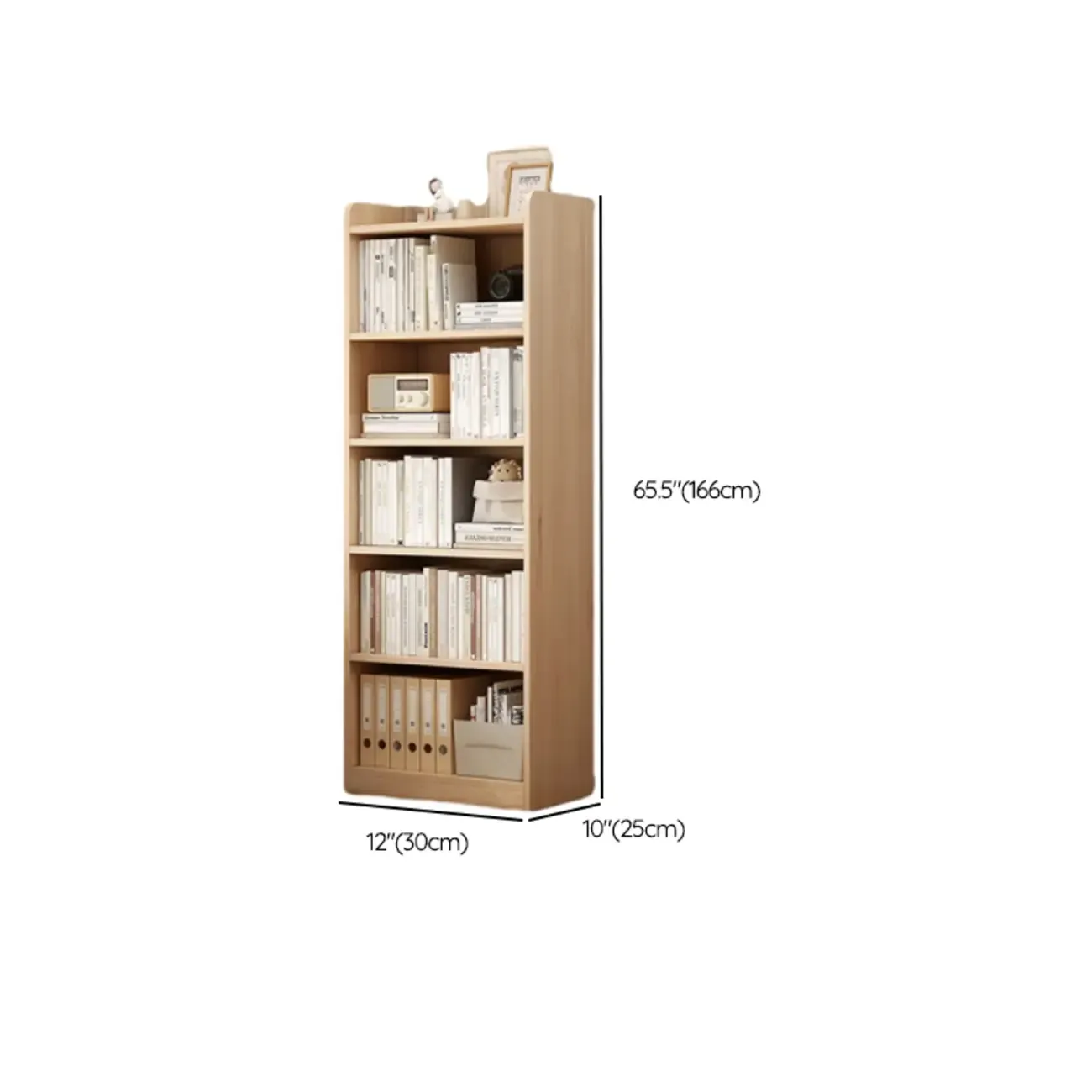 Natural Pine Vertical 6-Tier Barrister Closed Back Bookcase