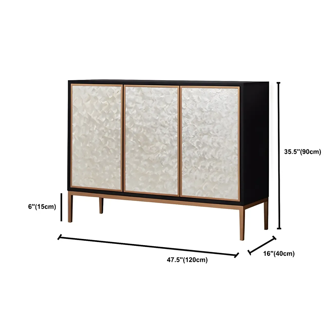 Modern Wooden Sideboard in Silver with Cabinets