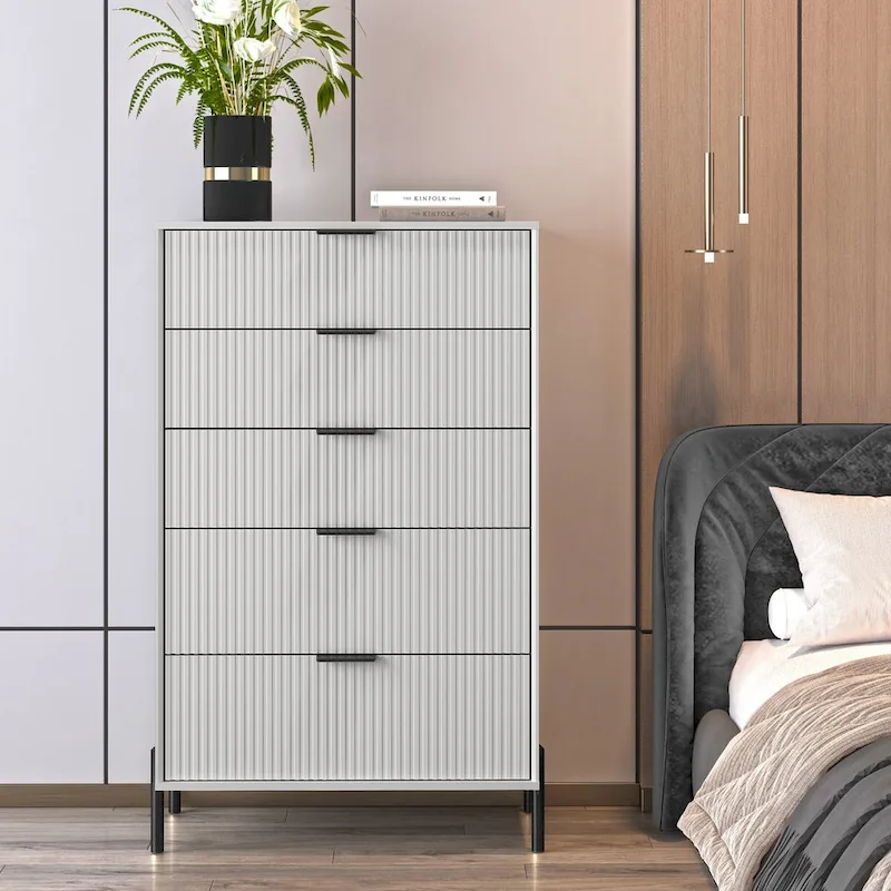 Modern 30 5-Drawer Chest with Metal Handles