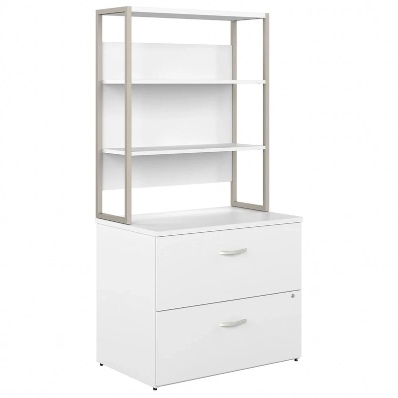2-Drawer Lateral File Cabinet with Open Shelves
