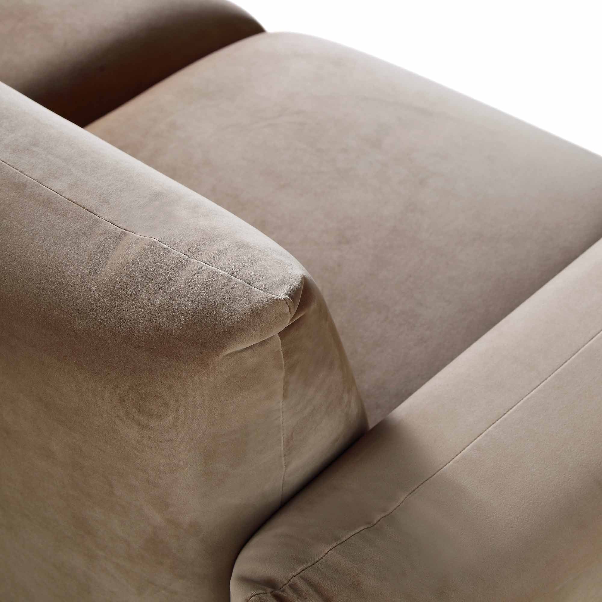 Three Seater Sofa, Mink Velvet