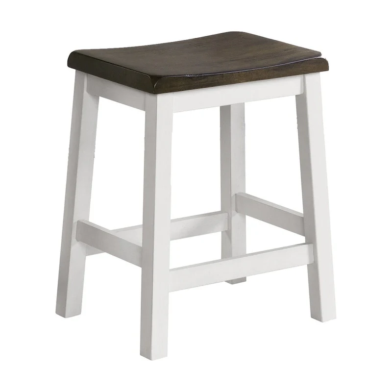 White Backless Counter Stool, Set of 2
