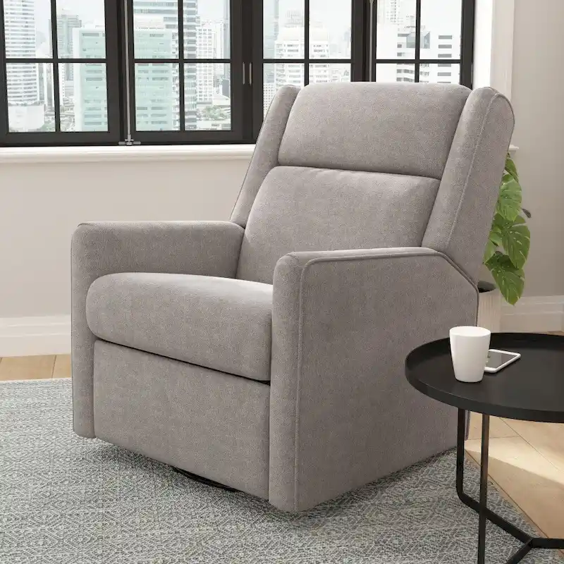 Classic Upholstered Manual Recline Rocking Swivel Glider Chair
