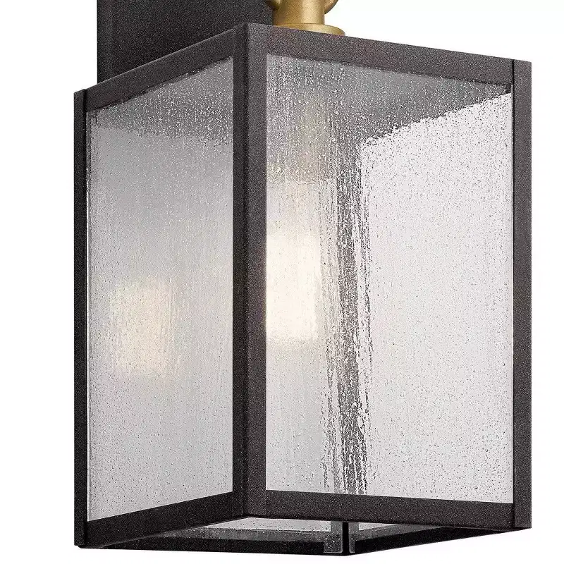 Lahden 12 1 Light Outdoor Wall Light with Clear Seeded Glass in Weathered Zinc