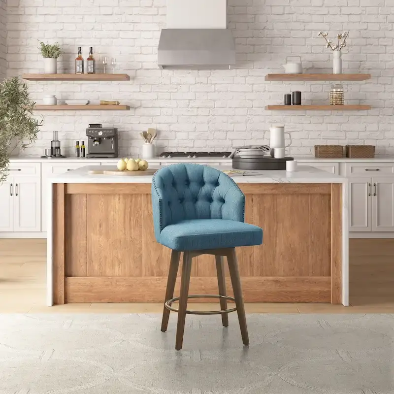 Upholstered 360 Degree Swivel Counter Stool 26 H