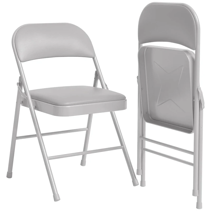 Folding Chairs 2/4 Pack With Padded Cushion and Back