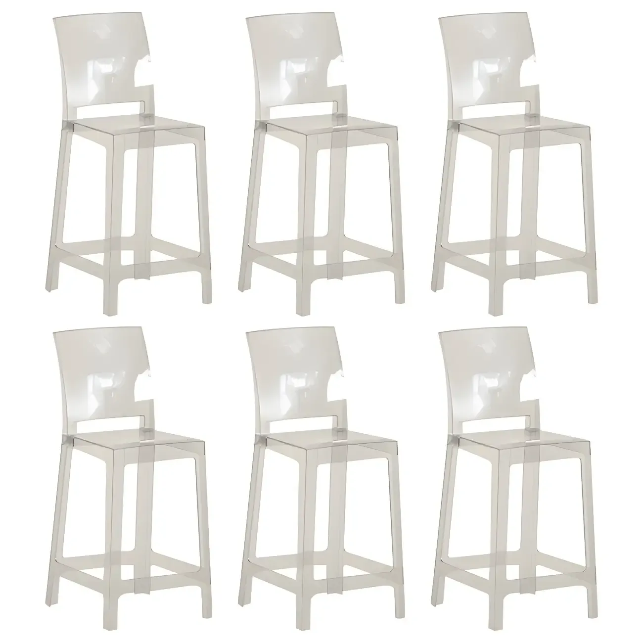 Modern Acrylic Smooth Elegant Circular Backrest Bar Stool