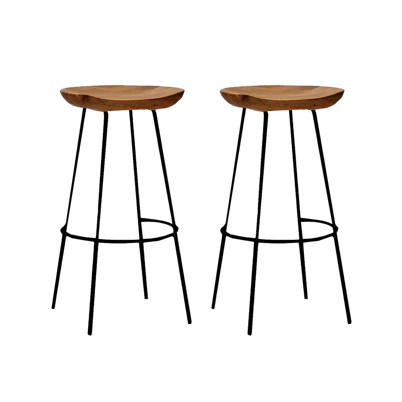 Modern Solid Wood Counter Height Bar Stools