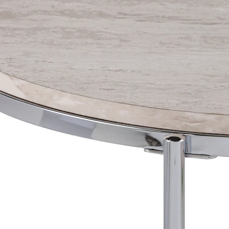 Round Faux Marble Side Table