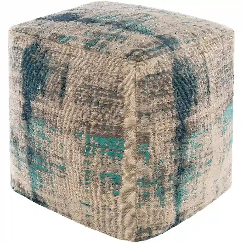 Livabliss Elina Modern Abstract 18-inch Cube Pouf